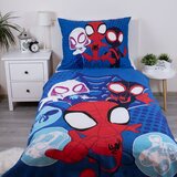 Jerry Fabrics Modra enojna bombažna otroška posteljnina 140x200 cm Spidey – | Shoptok.si