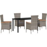  Vrtni set za objed 5 kom. Siva Čelik s prahom premazan | shoptok.hr