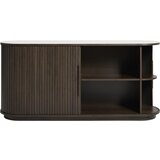 Unique Furniture Komoda s keramično ploščo z drsnimi vrati v temni naravni barvi 165x76x45 cm Enna – | Shoptok.si