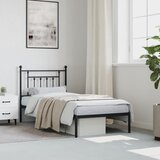  Metalni okvir za krevet s uzglavljem crni 90x190 cm | shoptok.hr