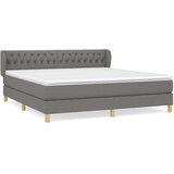 vidaXL Box spring postelja z vzmetnico temno siva 180x200 cm blago, (20846664) Cene