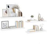  Plutajuće zidne police 4 kom sjajne bijele 90x23,5x3,8 cm MDF | shoptok.hr