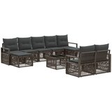 vidaXL Vrtna sedežna garnitura 10 pcs Siva poli ratan, (5000272023) | Shoptok.si