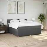  Krevet s oprugama i madracem tamnosivi 200 x 200 cm od tkanine | shoptok.hr