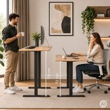  Električni radni stol 120x60 cm, podesiva visina 72-118 cm, svijetli hrast ModernHome Slike
