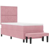  Krevet na podlozi s madracem &amp klupom Ružičasti 80x200 cm Baršun | shoptok.hr