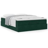  Ottoman krevet s madracem tamnozeleni 140x190 cm baršun | shoptok.hr