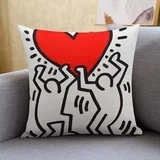 Amor - Decor Dekorativna jastučnica, 45 x 45 cm, Belo - crvena