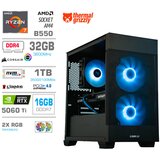 MEGA Računalnik MT S7X R7-5700X/RTX5060Ti-16GB/32GB/1TB-4.0/750W/Brez OS/črna RGB + Estetski napajalni kabli [Svetlo modra / Črna], (22097705) | Shoptok.si