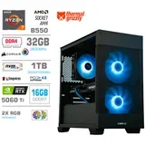 Računalnik MT S7X R7-5700X/RTX5060Ti-16GB/32GB/1TB-4.0/750W/Brez OS/črna RGB + Estetski napajalni kabli [Svetlo modra / Črna], (22097705)