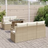  Set od 6 komada vrtnih sofe s jastucima bež poli ratan | shoptok.hr