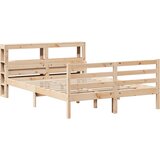  Okvir za krevet s uzglavljem 140x200 cm od masivne borovine | shoptok.hr