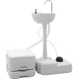 Kamperski WC set 2 pcs Siva i bijela Polietilen Visoke Gustoće | shoptok.hr