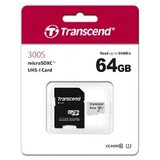 Transcend MICRO SD 64GB + SD adapter TS64GUSD300S-A | ePonuda.com