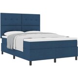 Box Postelja s podnožjem z vzmetnico Modra 160x200 cm Tkanina, (22083525) | Shoptok.si