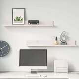 vidaXL Stenske police 2 kosa bela 80x11x9 cm trdna borovina | Shoptok.si