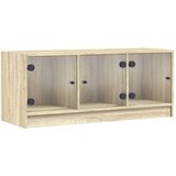 TV omarica s steklenimi vrati sonoma hrast 102x37x42 cm | Shoptok.si