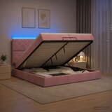  Krevet od pjene s madracem i LED-om Ružičasta 200 x 200 cm | shoptok.hr