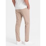 Ombre Men's classic cut pants in fine check - sand | Eponuda.ba