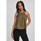 UC Curvy Ladies Peached Rib Neckholder Tank Olive | Shoptok.si