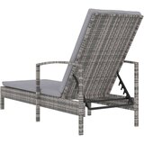  Ležalnik z naslonjali za roke poli ratan siv, (20662632) | Shoptok.si