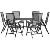  Set vrtnih naslonjača 7 kom antracit od čelika obloženog prahom | shoptok.hr