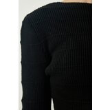  Women's Black Ribbed Crop Knitwear Sweater Skirt Suit | Shoptok.si