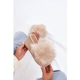 Boto Women's Wedge Slippers With Fur And Braiding Beige Virela | shoptok.hr