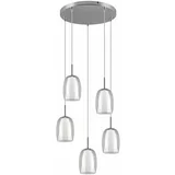 Trio Select Viseča svetilka v srebrni barvi s steklenim senčnikom ø 48 cm Barret –