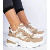 Gemre Brown women's sneakers decorated with glitter Sandoria | Shoptok.si