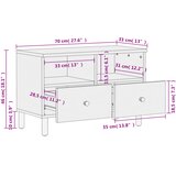 TV ormarić crni 70 x 33 x 46 cm od masivnog drva manga | shoptok.hr