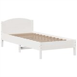 vidaXL Knjižna postelja brez vzmetnice bela 75x190 cm trdna borovina | Shoptok.si