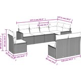  8-dijelni set vrtnih sofa od poliratana s jastucima bež | shoptok.hr