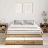  Krevet s ladicama Umjetnički hrast 150 cm Konstruirano drvo | shoptok.hr