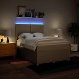  Krevet s oprugama i madracem krem 140 x 190 cm od tkanine | shoptok.hr