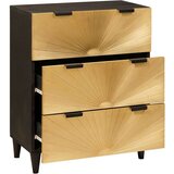 vidaXL Ormarić / Komoda Crna i zlatna 60 x 33 x 75 cm masivno drvo manga | shoptok.hr