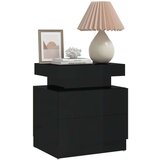 vidaXL Nočna omarica visok sijaj črna 45x35x52 cm iverna plošča | Shoptok.si