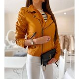 Gemre Yellow faux leather biker jacket Tricia | Shoptok.si