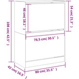 Ormarić za cipele s 2 ladice boja hrasta 80x42x108 cm | shoptok.hr
