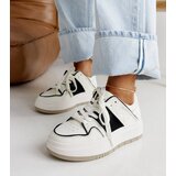Gemre White and black leather thick-soled sneakers Abrar | shoptok.hr