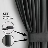 Restilo Siva žametna zavesa za delno zatemnitev 140x270 cm – | Shoptok.si