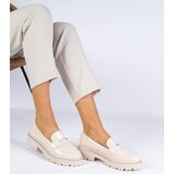 Gemre Beige patent leather loafers adorned with rhinestones Margusto | Shoptok.si