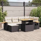 vidaXL 7-dijelni set vrtnih sofa od poliratana s jastucima crni bagrem | shoptok.hr