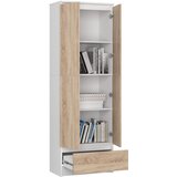 AKORD Regal, 2 Vrata In 1 Predal, Bela/Hrast Sonoma, (5000332533) | Shoptok.si