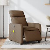 vidaXL Električni masažni naslonjač od tkanine smeđi | shoptok.hr