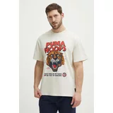 Puma Bombažna kratka majica moška, bež barva, 624737