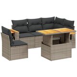  The Living Store Vrtna sedežna garnitura 6-delna z blazinami siv poli ratan - Vrtna Sedežna Garniture, (21461672) | Shoptok.si