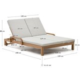 Kave Home Dvosedežni leseni vrtni ležalnik v beli in naravni barvi Sonsaura - | Shoptok.si