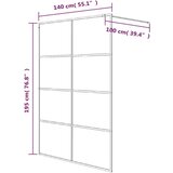 Pregrada za tuš srebrna 140 x 195 cm s prozirnim staklom ESG | shoptok.hr