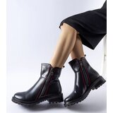 Gemre Black ankle boots with decorative red stitching Nereo | Shoptok.si